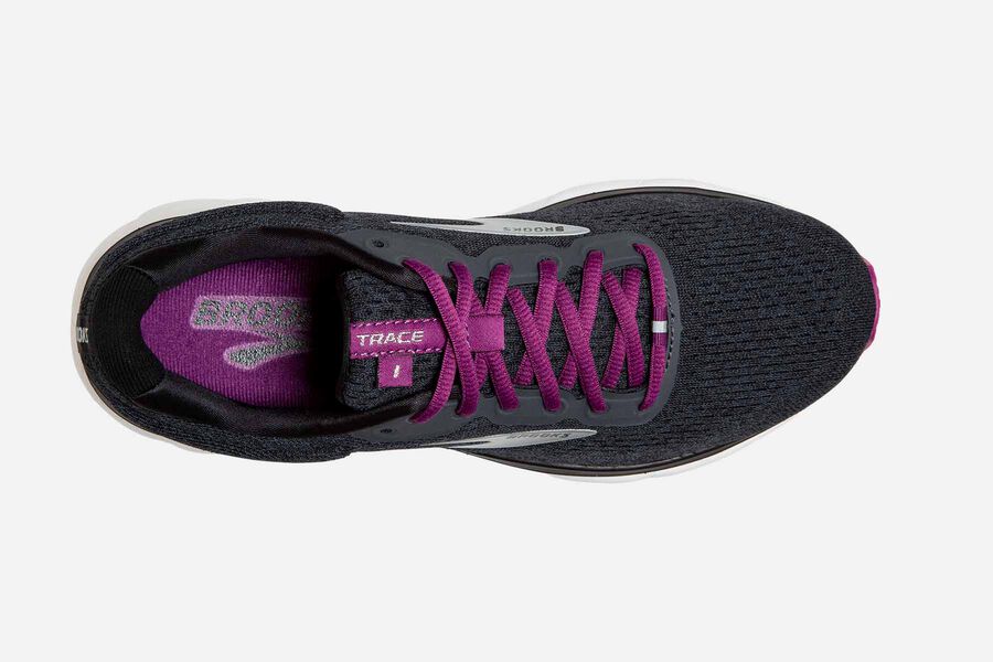 Brooks Running Shoes - Trace Road Womens - Black/Purple - DIH-687209